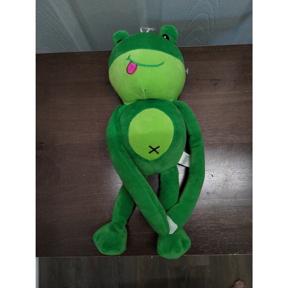 Squish Pals Nanco Green Frog Hook & Loop Hands Hugger Stuffed Animal Plush 13" - Picture 3 of 8